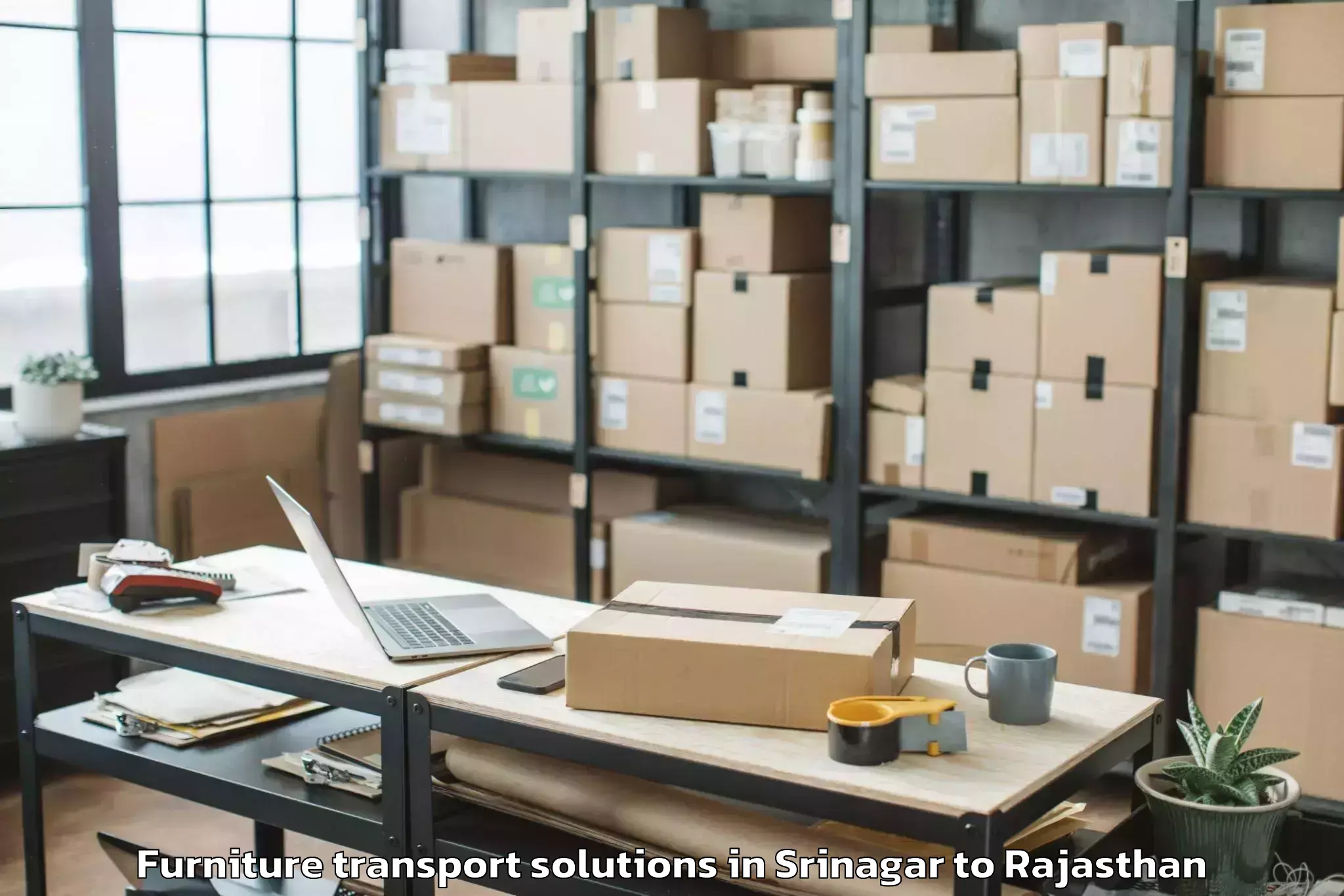 Professional Srinagar to Bikaner Furniture Transport Solutions